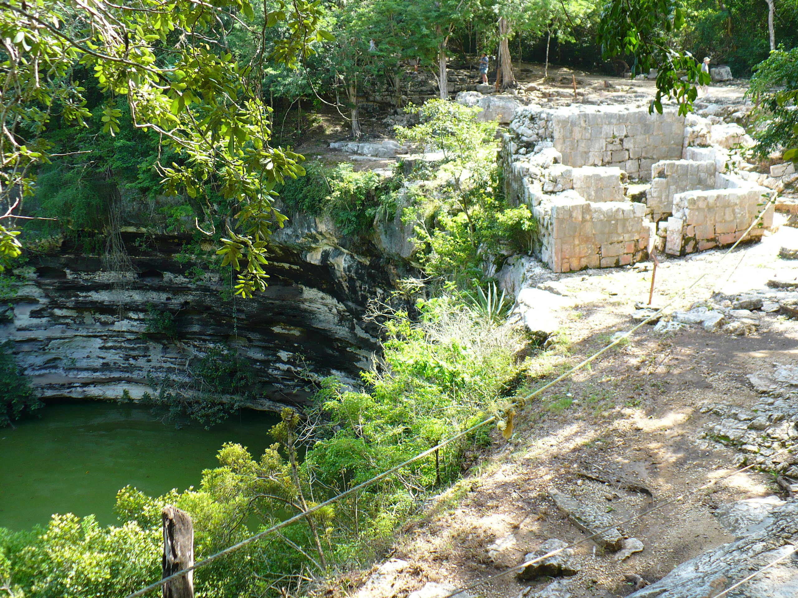 A photo of the sinkhole Sacred Cenote near the Chichen ruins.