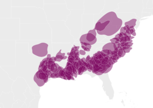 A map showing all the African American Genetic Groups