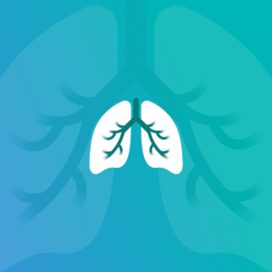 Illustration of lungs on a background with a larger illustration of lungs